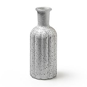 Flasche Glas 'Norinne' L Silber Frost H19 D7,5