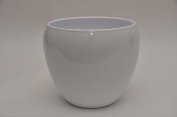 Bloempot Bowl, 22 cm - Glans Wit