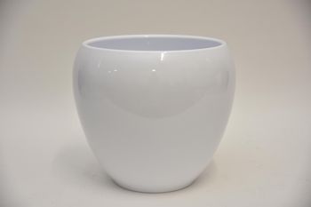 Bloempot Bowl, 27 cm - Glans Wit