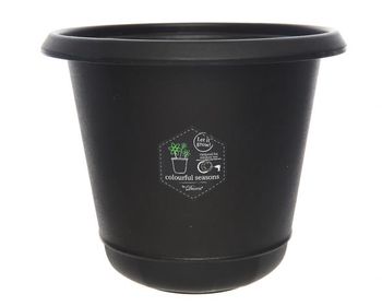 plastic flower pot black dia24x22cm