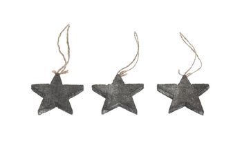 Wooden star 7x7cm 10pc Natural