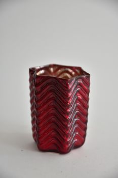 Waxineglas ster groot 8x8x10cm RED