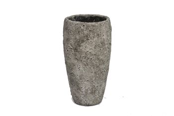 Vase Lava rund D22 H40cm Steingrau