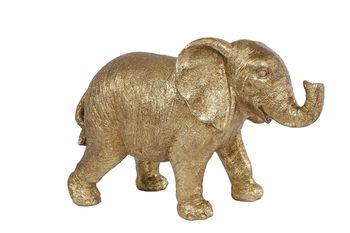 Sculptuur "Elephant" S goud polystone 17,5x7x12cm