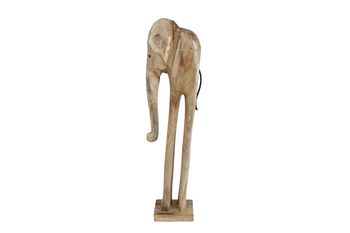 Sculptuur "Elephant" L naturel hout 18x10x62,5cm