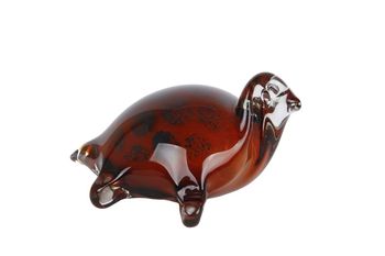 Sculptuur schildpad "Turtle" bruin/amber glas 11,5x11,5x7cm