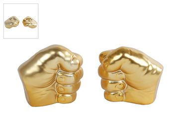 Skulptur/Pfeffer & Salz "Hand" gold 2 sortierte Töpferwaren 6.5x5x6cm