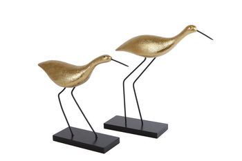 Sculptuur "Waterbirds" goud/zwart 2 assortie polystone 20x5,5x25,5cm