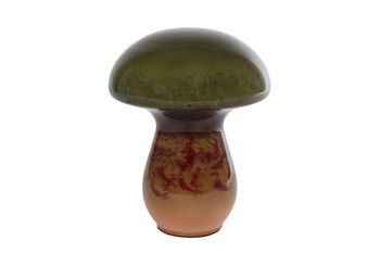 Sculptuur "Mushroom" L multicolor groen/rood glas 12x12x16cm