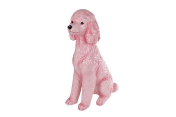 Sculptuur "Poodie" XXL gl.roze polystone 36,5x19,5x52cm