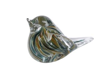 Sculptuur "Bird" groen glas 13x6,5x9cm