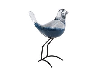 Sculptuur "Bird" blauw glas 15,5x8,5x16,5cm