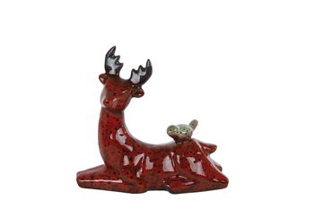 Sculptuur hert "Forest" S bruin aardewerk 12x5x11cm