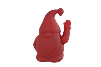 Sculptuur "Santa" zwaaiend rood kunststof 12x9,5x17cm