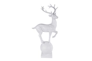 Sculptuur "Hert" wit polystone 33x18x68cm