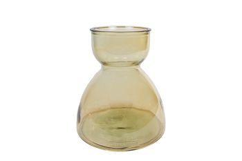 Vase "Diabolo" L Messing Glas 21x21x22cm