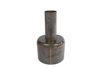 Vase "Timo" S grau/goldenes Metall 16x16x28cm