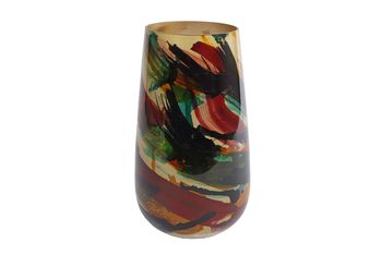 Vase "Wilma" Mischfarben Glas 13x13x25cm