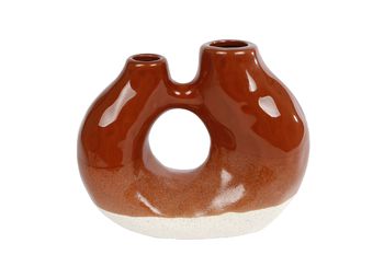 Vase "Marloes" terra/braun earthw 21x10x17,5cm