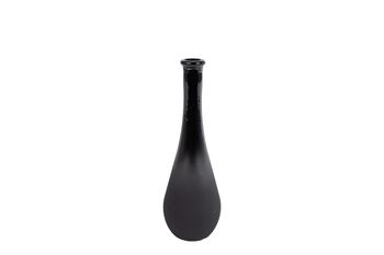 Vase Lagrima S matt/glänzend schwarz Glas 6x6x18cm
