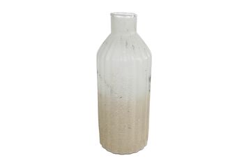 Vase "Bianca" L creme/braun Glas 9.5x9.5x25cm