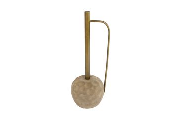 Vase "Tiffany" L-Lampe gold/cremefarbenes Metall 12x12x33cm