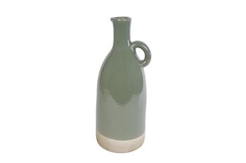 Vase "Nico" L grün/beige Steingut 16x15x38cm