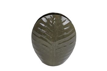 Vaas "Leaf" L groen metaal 19x8,5x22cm