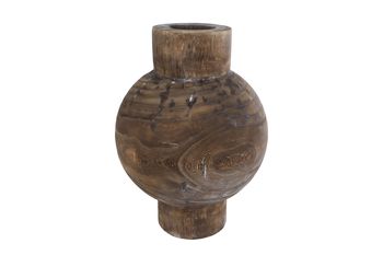 Vaas "Berend" naturel hout 23x23x32cm