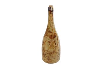 Vaas "Wine" L amber hout stuctuur glas 13x13x33cm