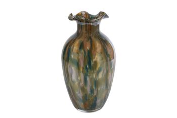 Vaas "Elin" XL bruin/groen glas 16,5x16,5x29cm