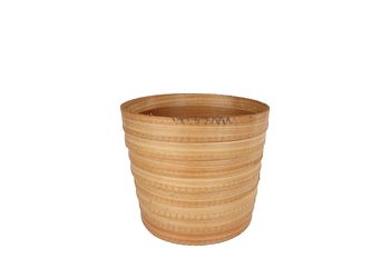 Blumentopf ‚Aicha‘ M naturbelassenes Holz 19,5x15x17 cm