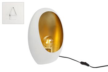 Tafellamp "Pim" wit/goud metaal 27x16x38cm
