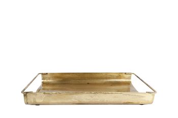 Tablett "Wessel" S altgold Metall 23x15x3cm