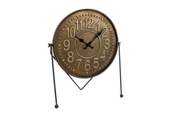 Uhr "Leo" schwarz/gold Metall 39x18x45cm