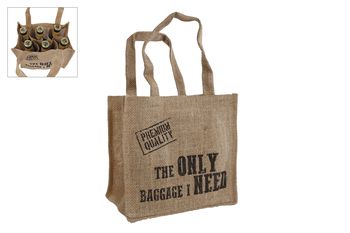 Tas "The only bagage I need" stof 22x14x34cm