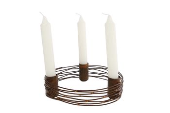 Kerzenständer "Mirella" 3 Kerzen L Kupfer Metall 17.5x17.5x4cm
