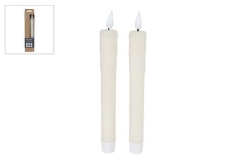Kaars LED "Tearful" R/C ivoor s2 2xAAAex/1xC2032in 2,2x2,2x21cm