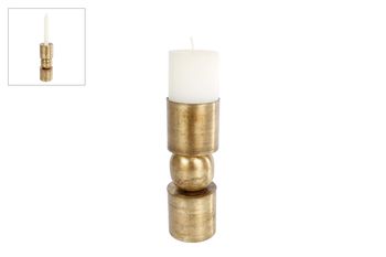 Teelichthalter/Kerzenhalter "Marco" S gold Metall 6,2x6,2x17,5cm