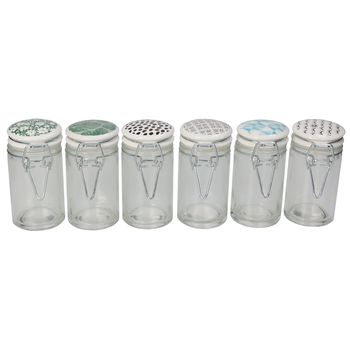 Jar Glass Clear 5x4.5x8cm 6ASS