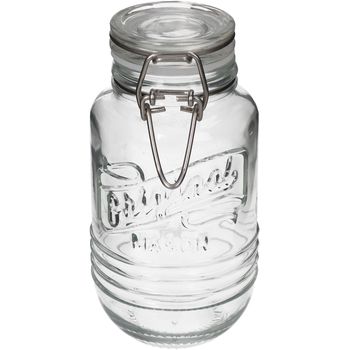 Clear Glass Jar With Clip 6 x 11.9cm