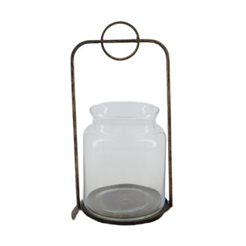 Lantern glass 17.7x17.7x32cm Transparent