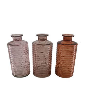 Bottle glass 14.4x14.4x30.8cm 3 Pink mix