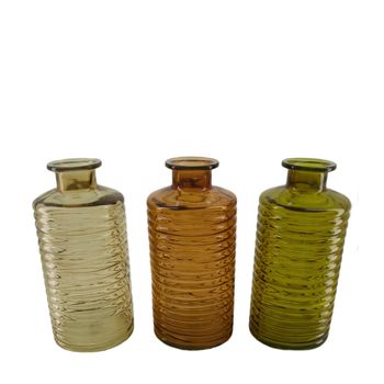 Bottle glass 14.4x14.4x30.8cm 3 Mixed brown