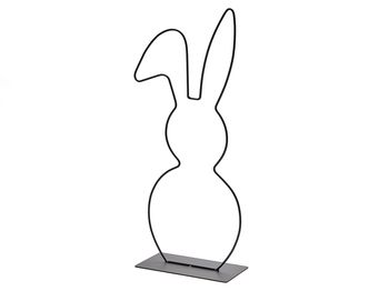 Metal bunny on base 50cm black