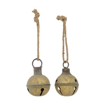 Bell zinc with hanger 8x8x12cm Mixed Antique gold