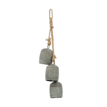 Bundle bell zinc with hanger 15x7.5x56cm Dark grey