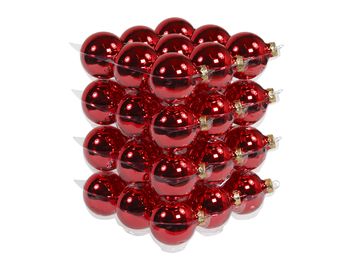 cb. 36 glasballen/cap rood glans 57mm