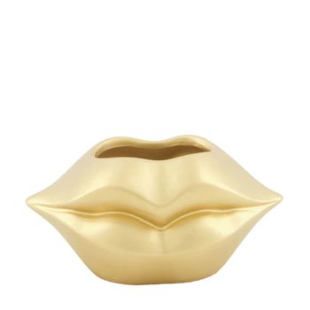 Vase lip ceramic 18x10x9cm Gold
