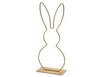 Metal rabbit on base 29cm gold
